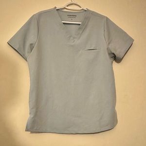 Scrub set Medium dusty blue mandala scrub top, large slim fit bottoms